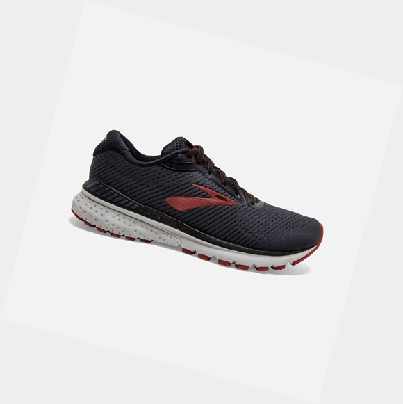 Brooks Adrenaline GTS 20 Men's Road Running Shoes Black / Ebony / Ketchup | KZDJ-58314