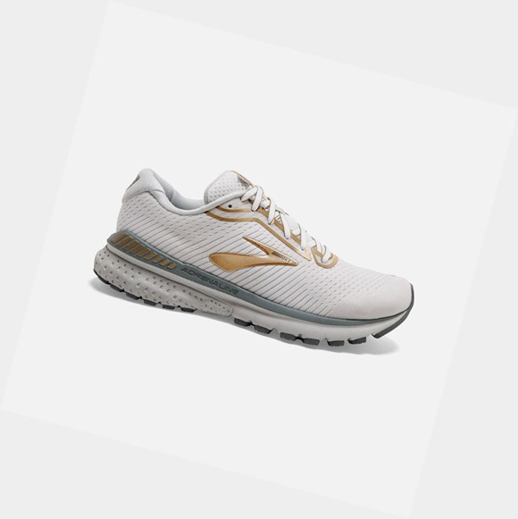 Brooks Adrenaline GTS 20 Women's Walking Shoes White / Grey / Gold | AWEK-70421