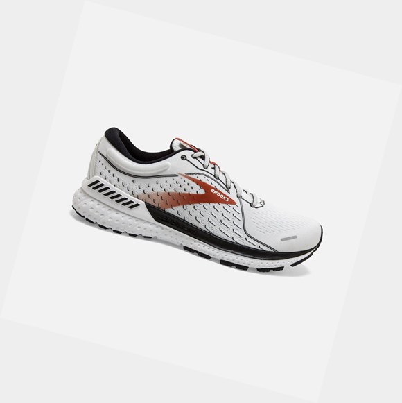 Brooks Adrenaline GTS 21 Men's Road Running Shoes White / Black / Orange | QMOF-84973