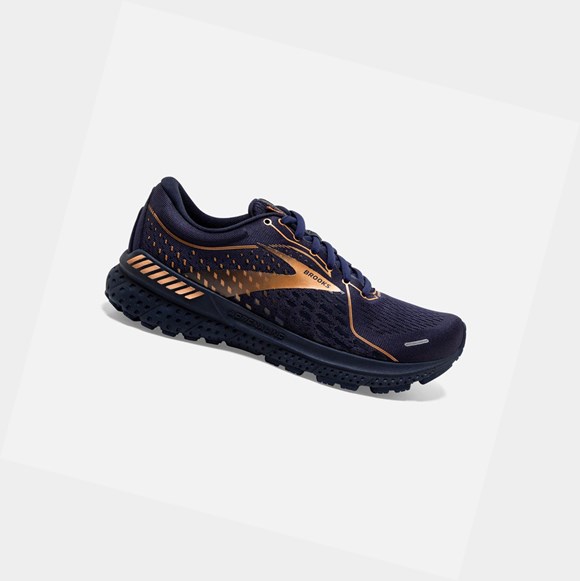Brooks Adrenaline GTS 21 Women's Walking Shoes Navy / Black / Copper | CGXI-83620