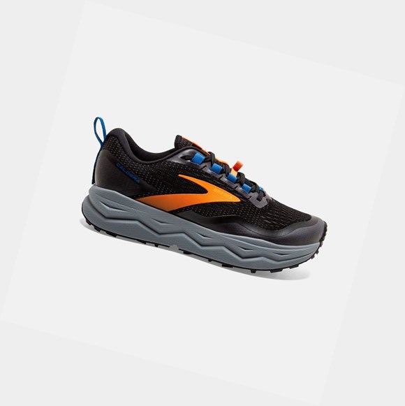 Brooks Caldera 5 Men's Trail Shoes Black / Orange / Blue | ITGS-01872