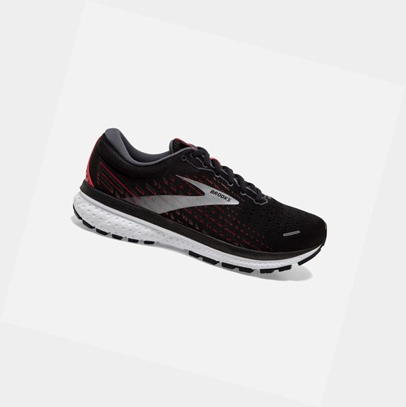 Brooks Ghost 13 Men's Road Running Shoes Black / Ebony / Tango Red | XFDH-47098