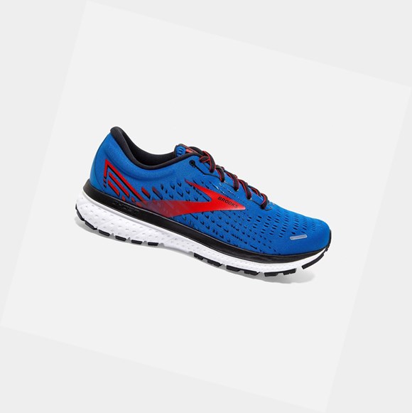 Brooks Ghost 13 Men's Road Running Shoes Blue / Red / White | XUQH-74821