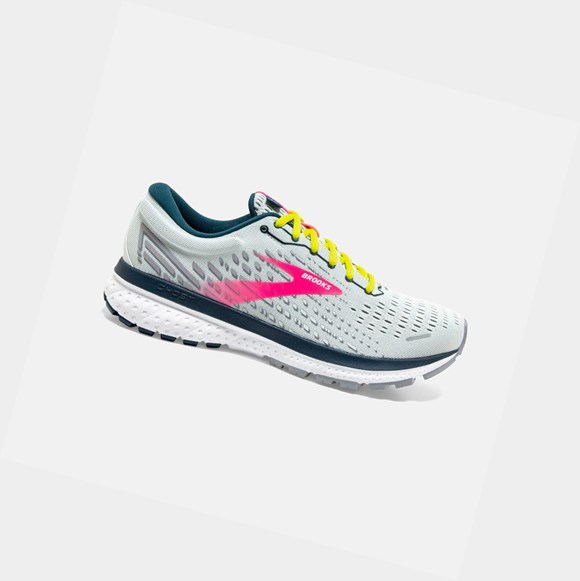 Brooks Ghost 13 Women's Road Running Shoes Ice Flow / Pink / Pond | GMHT-01974