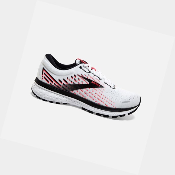 Brooks Ghost 13 Women's Road Running Shoes White / Pink / Black | SNGA-51036