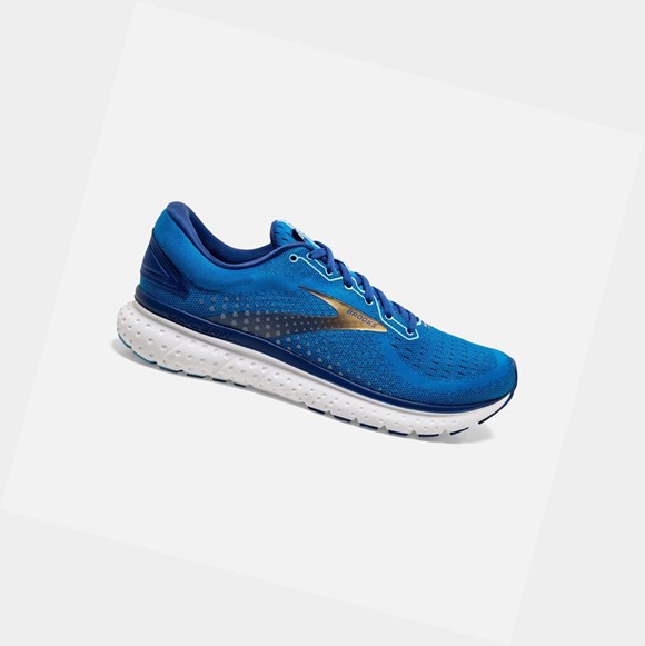 Brooks Glycerin 18 Men's Road Running Shoes Blue / Mazarine / Gold | GMQO-93046