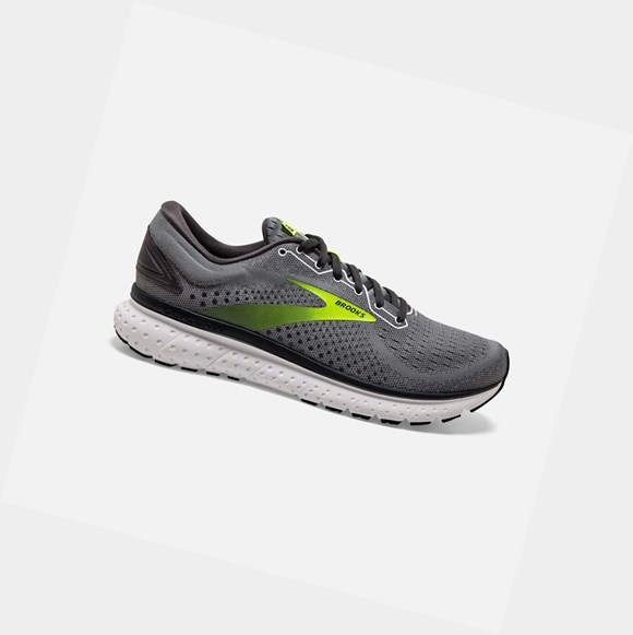 Brooks Glycerin 18 Men's Road Running Shoes Primer Grey / Ebony / Nightlife | LUNQ-59132