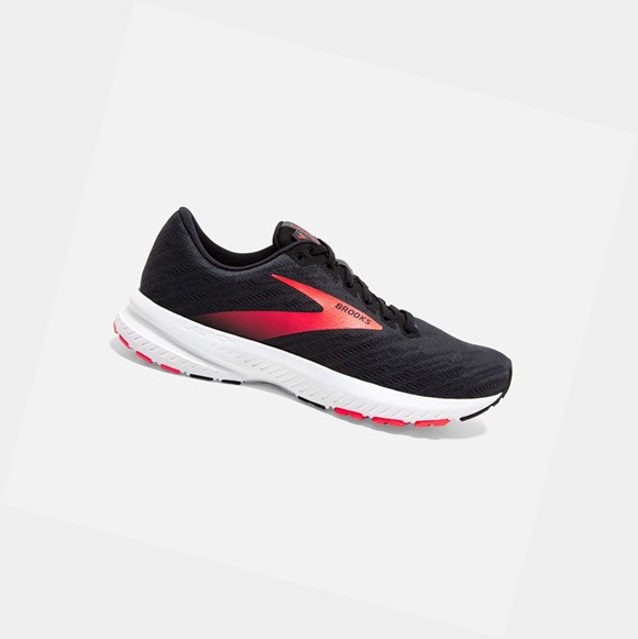 Brooks Launch 7 Women's Road Running Shoes Ebony / Black / Coral | NODY-69034