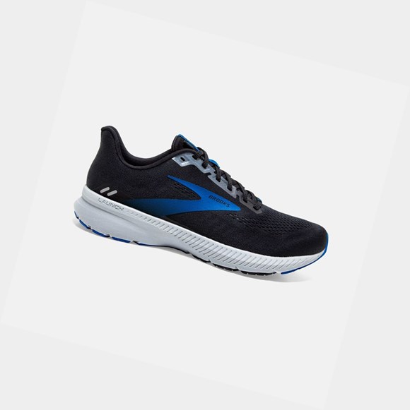 Brooks Launch 8 Men's Road Running Shoes Black / Grey / Blue | WUBH-76128