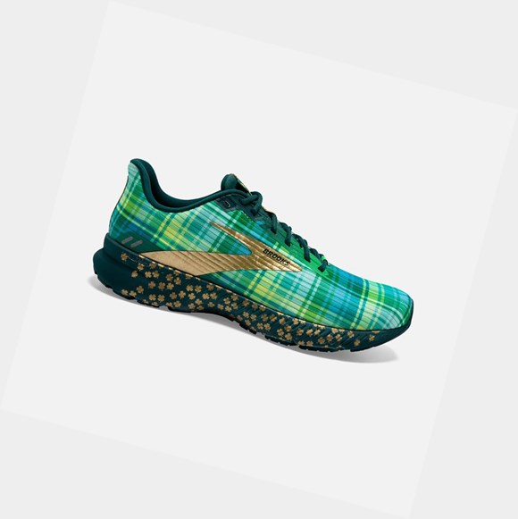 Brooks Launch 8 Women's Road Running Shoes Fern Green / Metallic Gold / Deep Teal | FWRI-13708