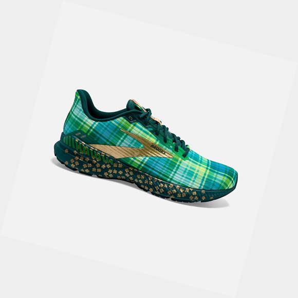 Brooks Launch GTS 8 Men's Road Running Shoes Fern Green / Metallic Gold / Deep Teal | SEIO-52830