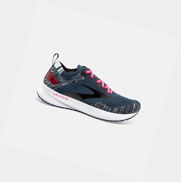Brooks Levitate 4 Women's Road Running Shoes Navy / Black / Pink | WLVD-45092