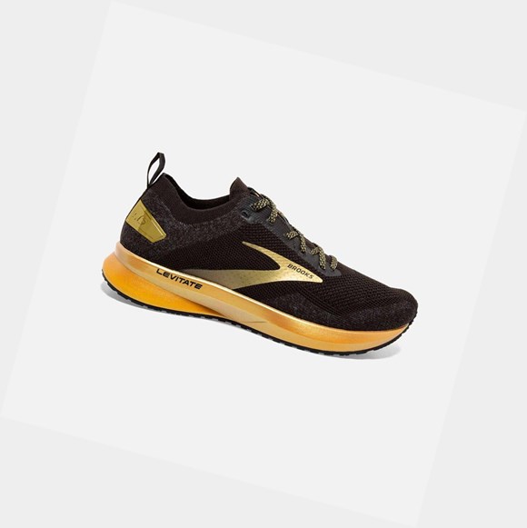 Brooks Levitate 4 Women's Road Running Shoes Black / Gold | XHNO-76382