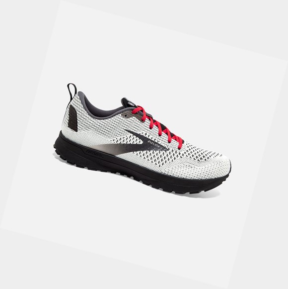 Brooks Revel 4 Men's Road Running Shoes White / Black / Red | WOSD-72689