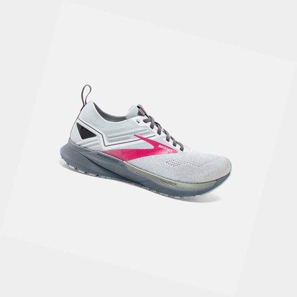 Brooks Ricochet 3 Women's Road Running Shoes White / Ice Flow / Pink | VMBZ-35149