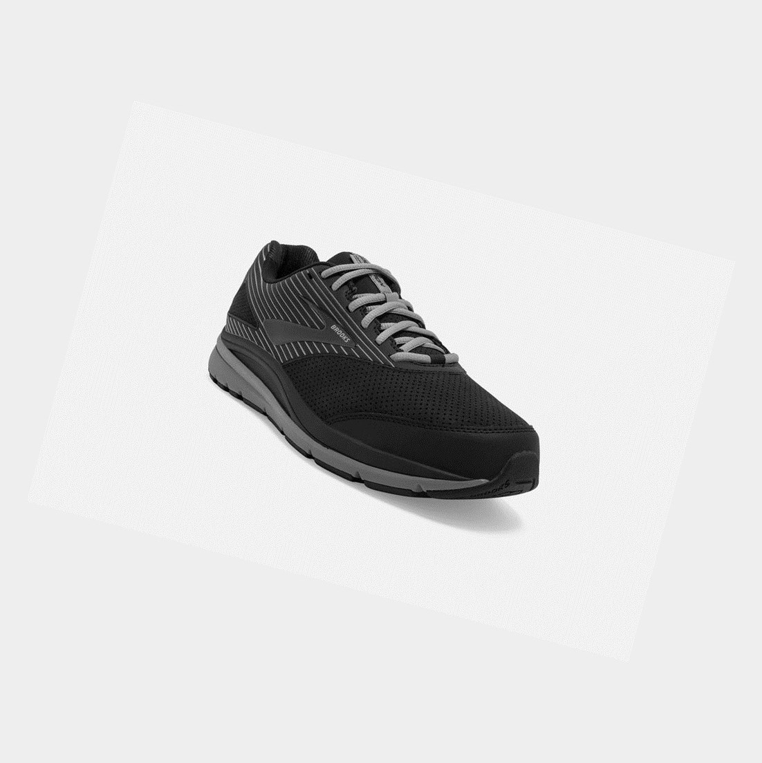 Brooks Addiction Walker Suede Men's Walking Shoes Black / Primer / Black | TEJV-72658