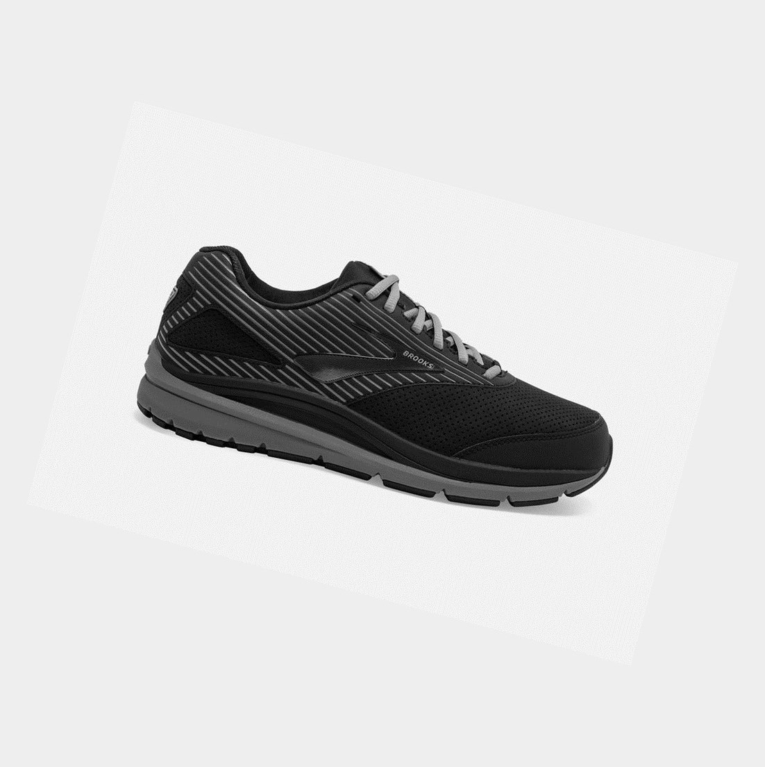 Brooks Addiction Walker Suede Men\'s Walking Shoes Black / Primer / Black | TEJV-72658