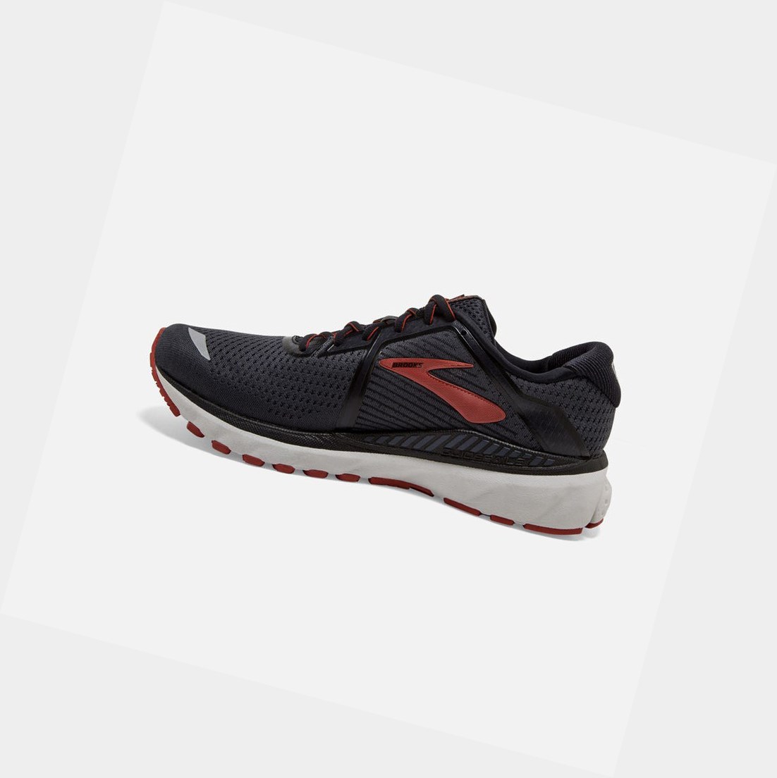 Brooks Adrenaline GTS 20 Men's Road Running Shoes Black / Ebony / Ketchup | KZDJ-58314