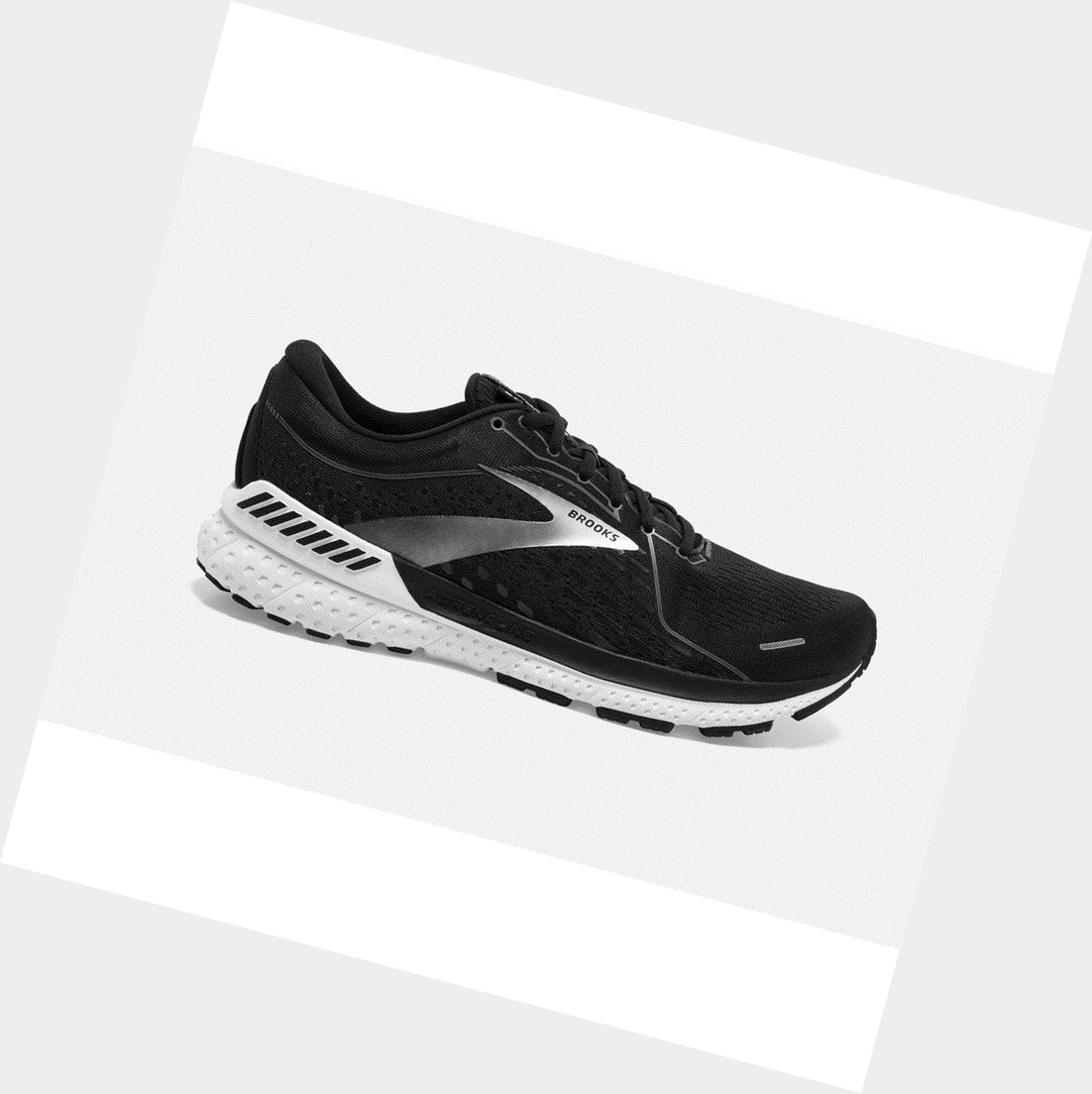 Brooks Adrenaline GTS 21 Men\'s Road Running Shoes Black Pearl / White | MNSE-40857