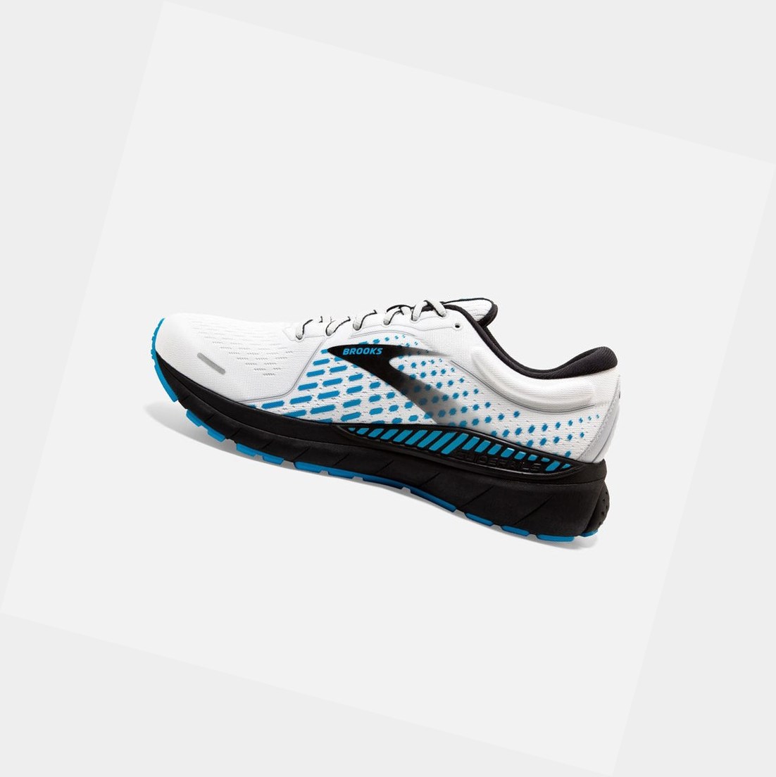 Brooks Adrenaline GTS 21 Men's Road Running Shoes White / Grey / Atomic Blue | QPFC-95308