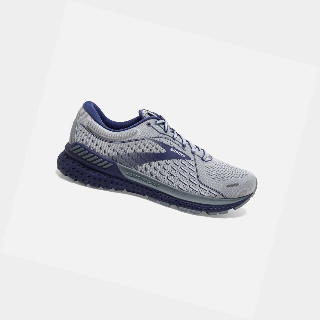 Brooks Adrenaline GTS 21 Men\'s Walking Shoes Grey / Tradewinds / Deep Cobalt | FCPU-06153