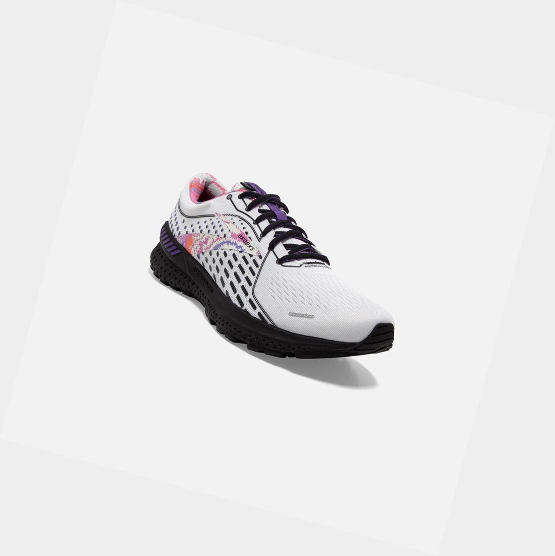 Brooks Adrenaline GTS 21 Men's Walking Shoes White / Black / Ultra Violet | ILDN-93078