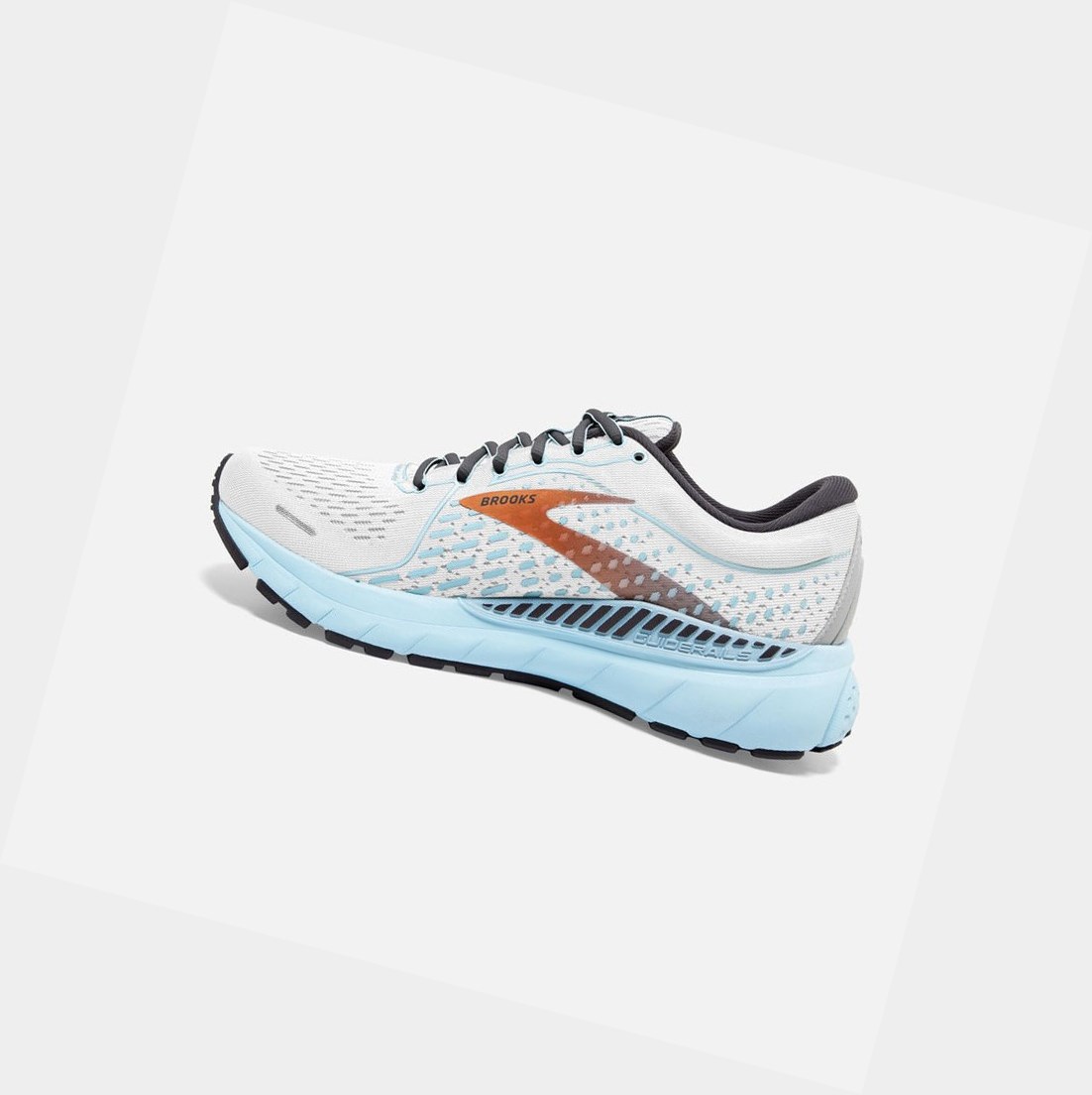 Brooks Adrenaline GTS 21 Women's Road Running Shoes White / Alloy / Light Blue | QDKZ-06193