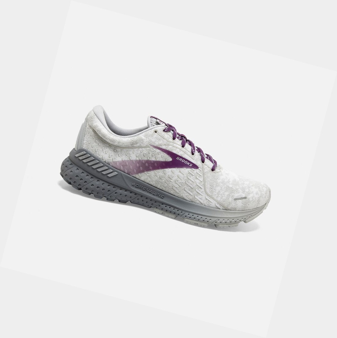 Brooks Adrenaline GTS 21 Women\'s Walking Shoes White / Oyster / Primer Grey | UIZO-14037