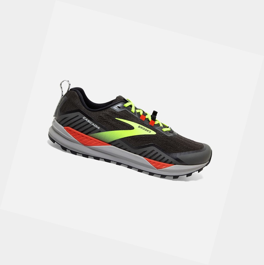 Brooks Cascadia 15 Men\'s Trail Shoes Black / Raven / Cherry Tomato | YKZG-28056
