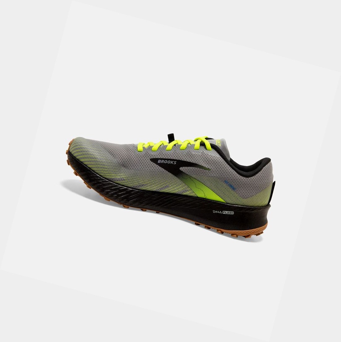 Brooks Catamount Men's Trail Shoes Grey / Nightlife / Black | UVIG-12358