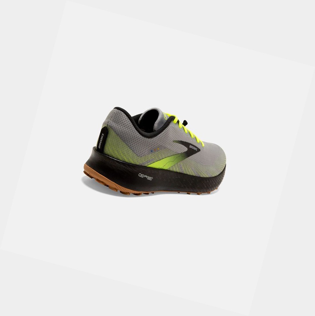 Brooks Catamount Men's Trail Shoes Grey / Nightlife / Black | UVIG-12358