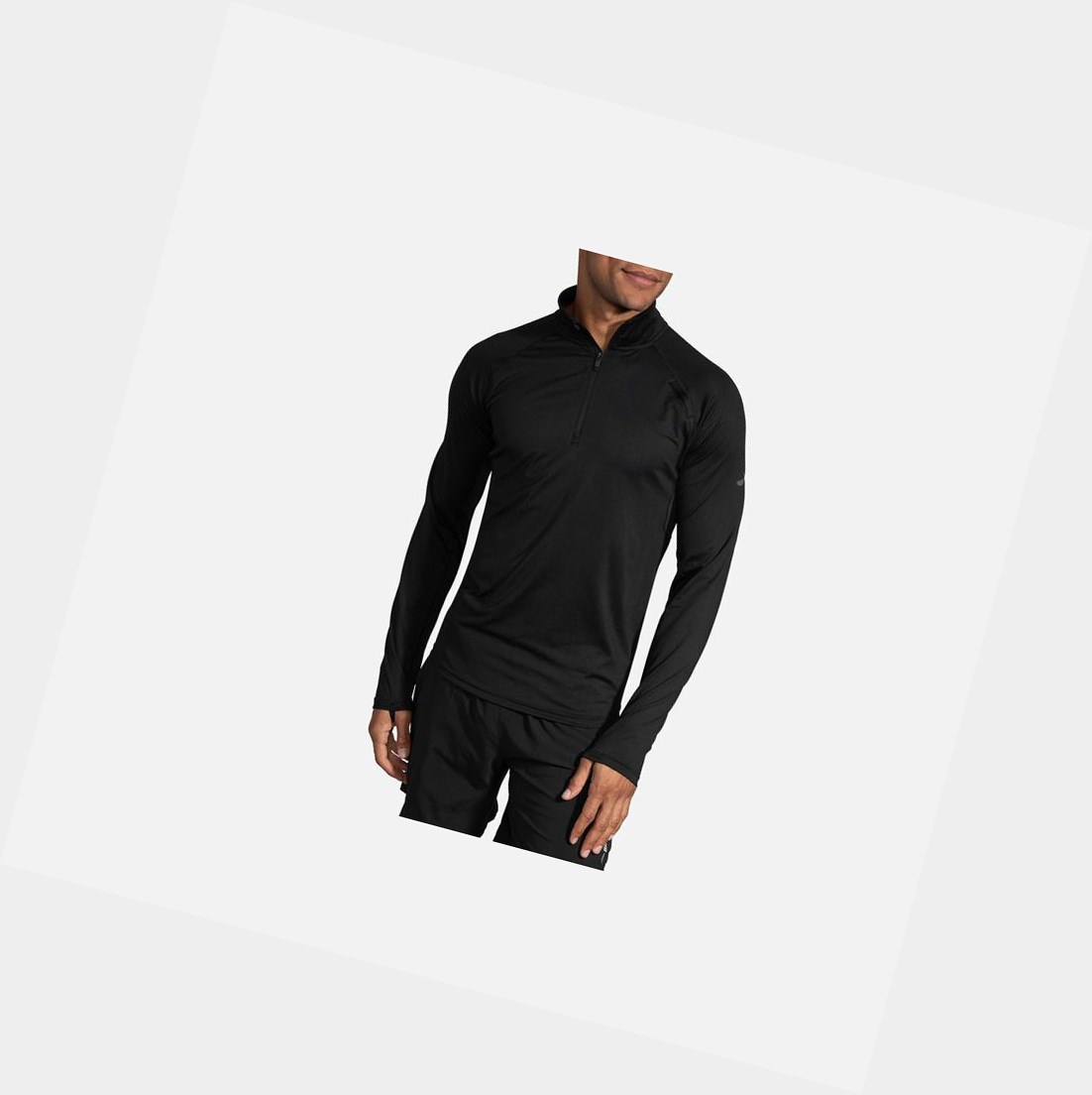 Brooks Dash 1/2 Zip Men's Outerwear Black | MEKO-86405
