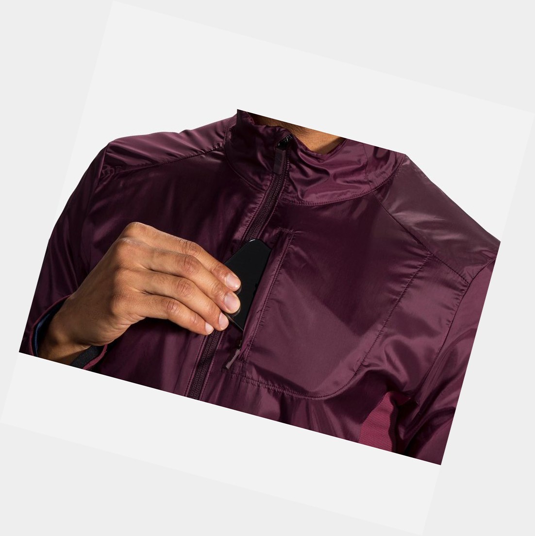 Brooks Fusion Hybrid Men's Outerwear Sangria / Merlot | BRLK-23618