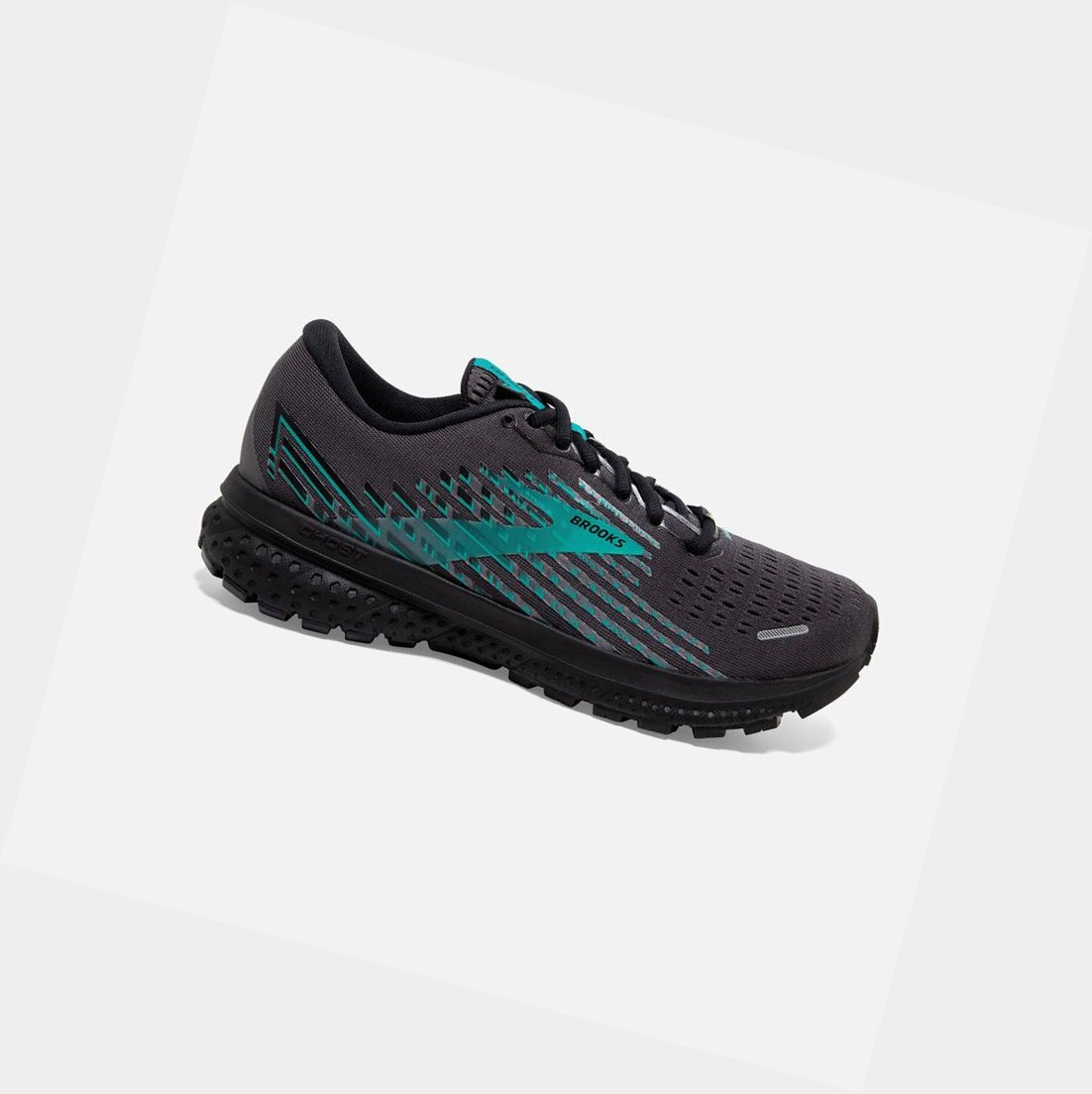 Brooks Ghost 13 GTX Women\'s Road Running Shoes Black / Black / Peacock | SZPW-45869