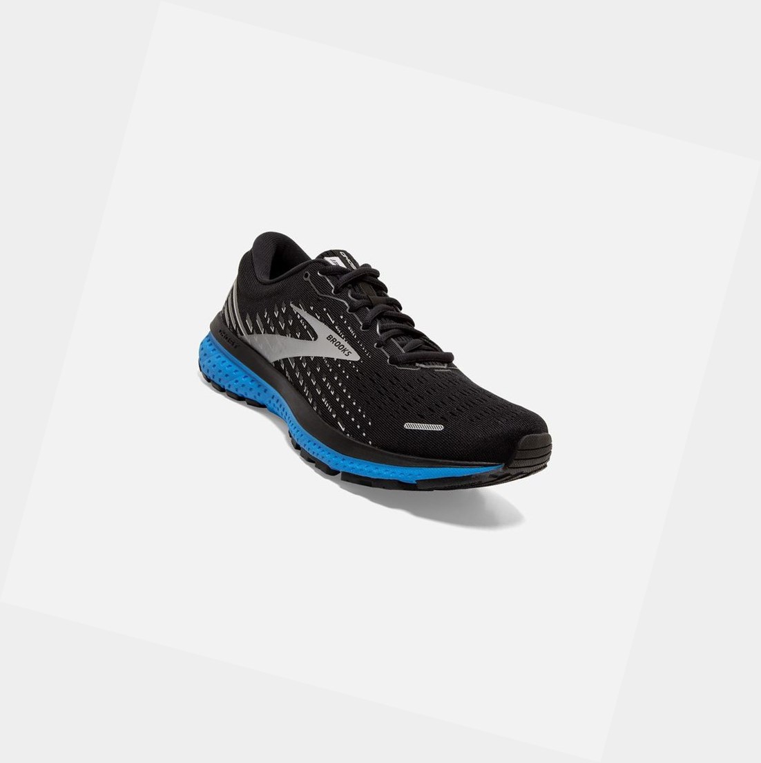 Brooks Ghost 13 Men's Road Running Shoes Black / Grey / Blue | PZHA-51068