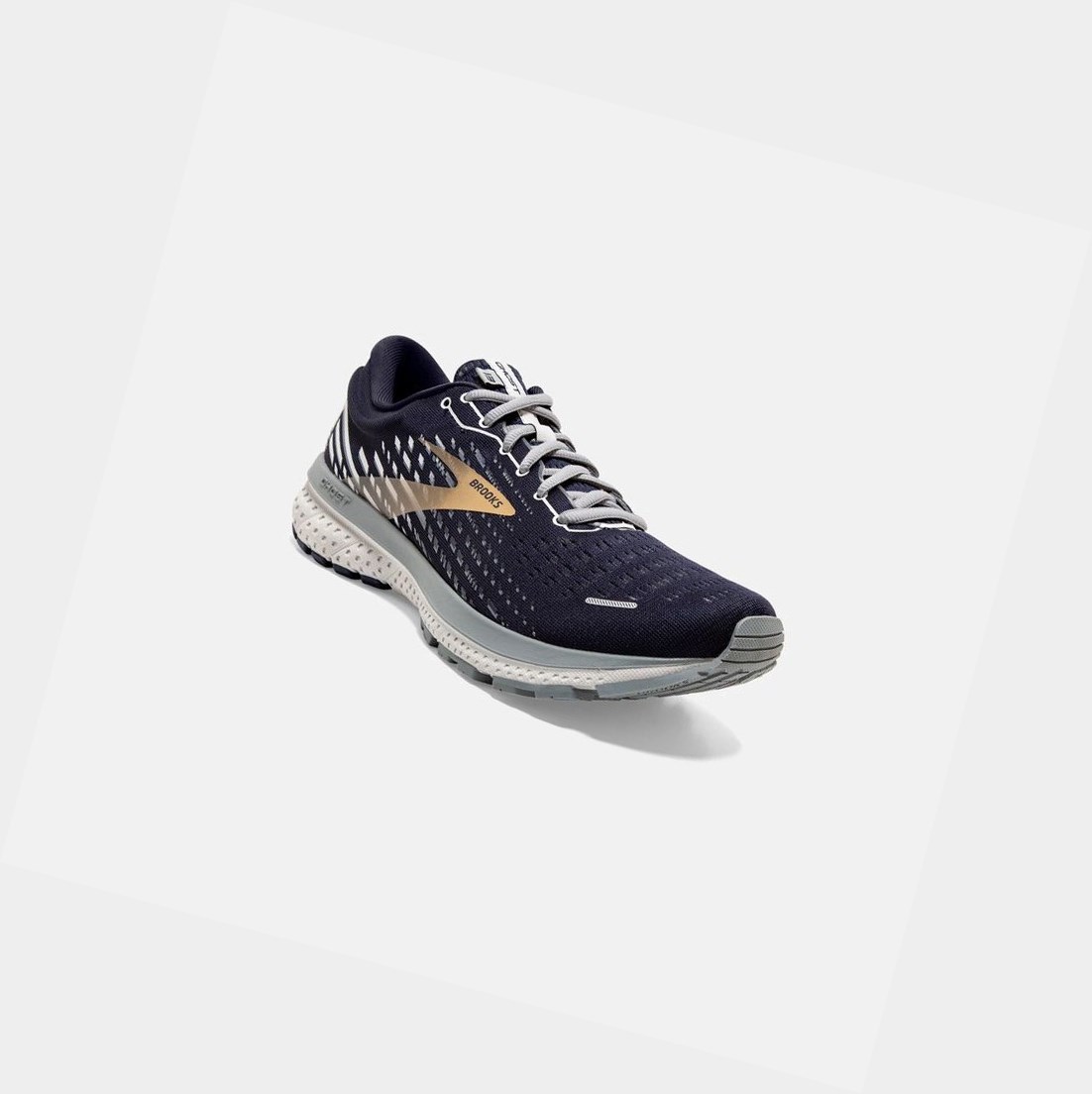 Brooks Ghost 13 Men's Road Running Shoes Peacoat / Grey / Gold | SDVJ-70896