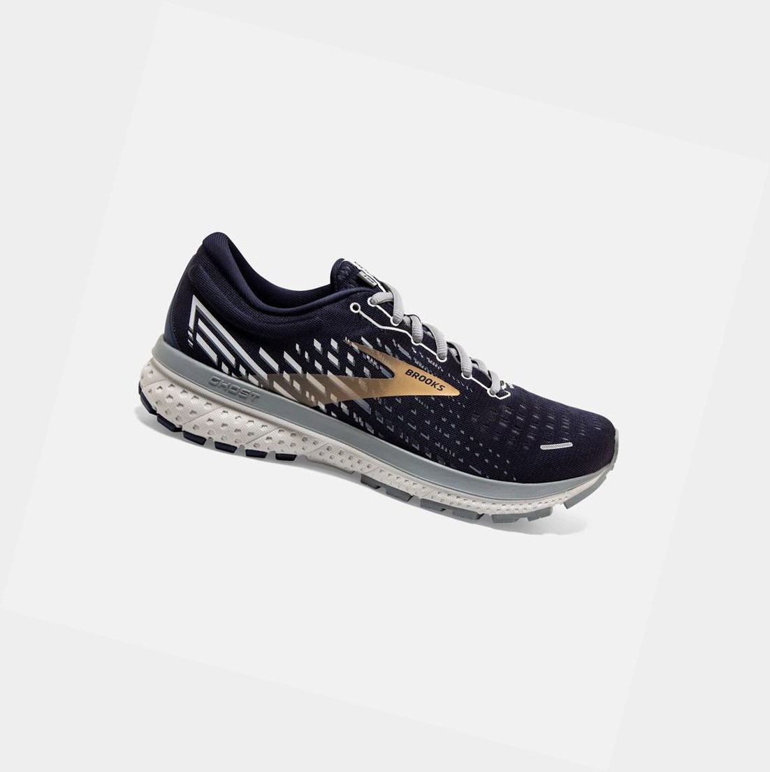 Brooks Ghost 13 Men\'s Road Running Shoes Peacoat / Grey / Gold | SDVJ-70896