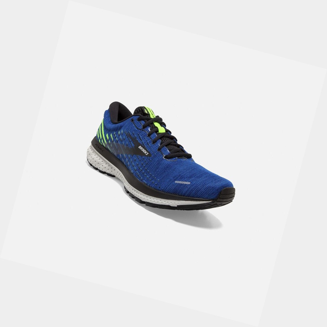 Brooks Ghost 13 Men's Road Running Shoes Blue / Black / Green Gecko | YKNL-72804