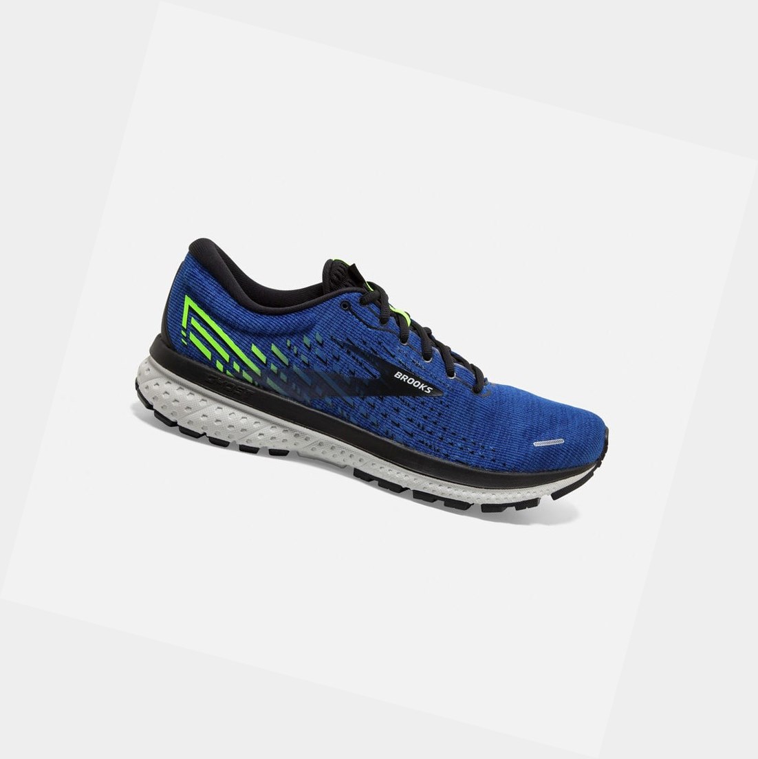 Brooks Ghost 13 Men\'s Road Running Shoes Blue / Black / Green Gecko | YKNL-72804