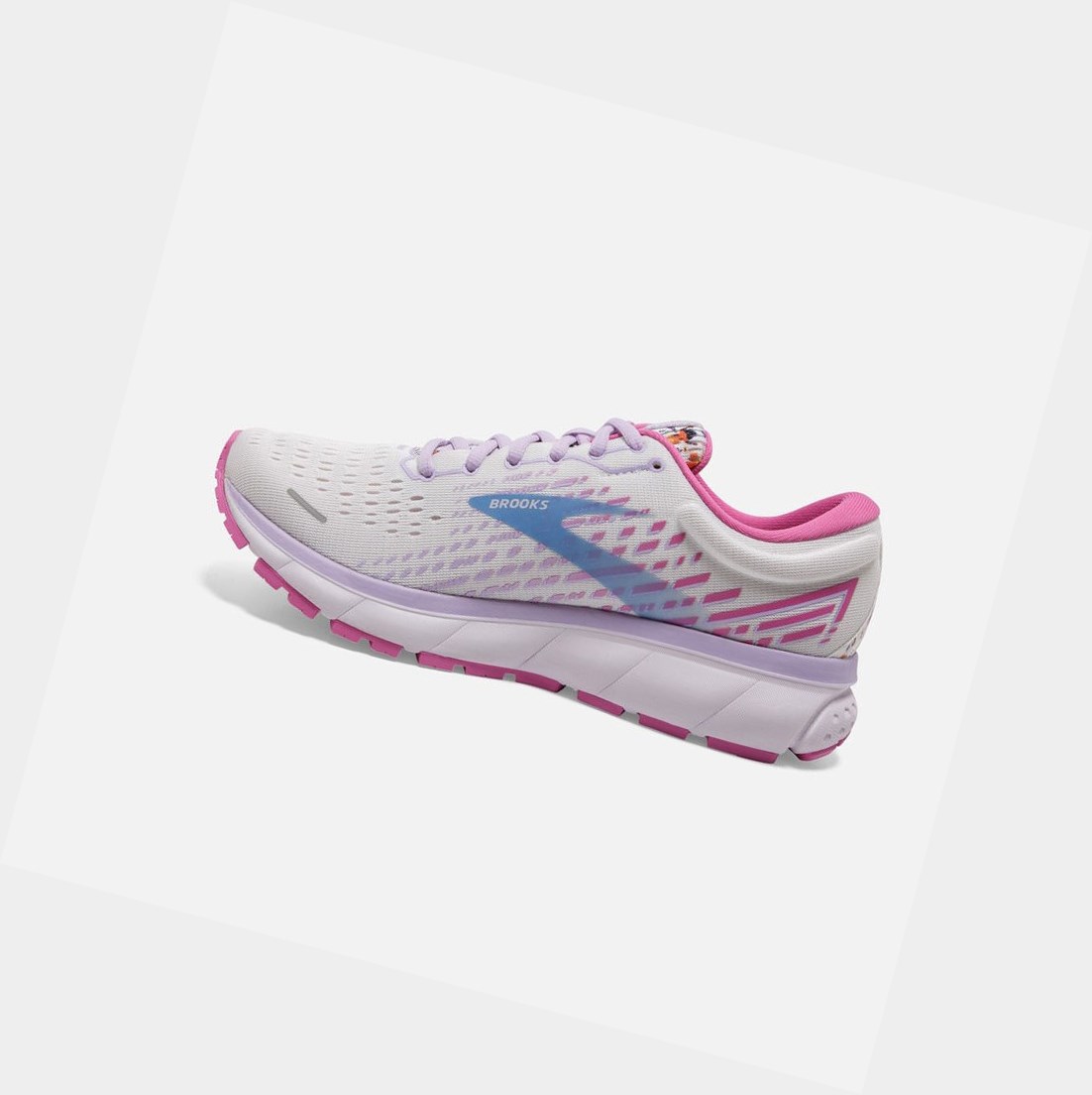 Brooks Ghost 13 Women's Road Running Shoes White / Lilac / Pink | CZYV-25094