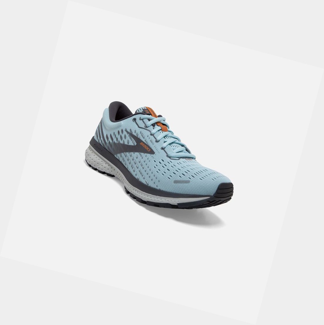Brooks Ghost 13 Women's Road Running Shoes Light Blue / Blackened Pearl / White | GINR-27053