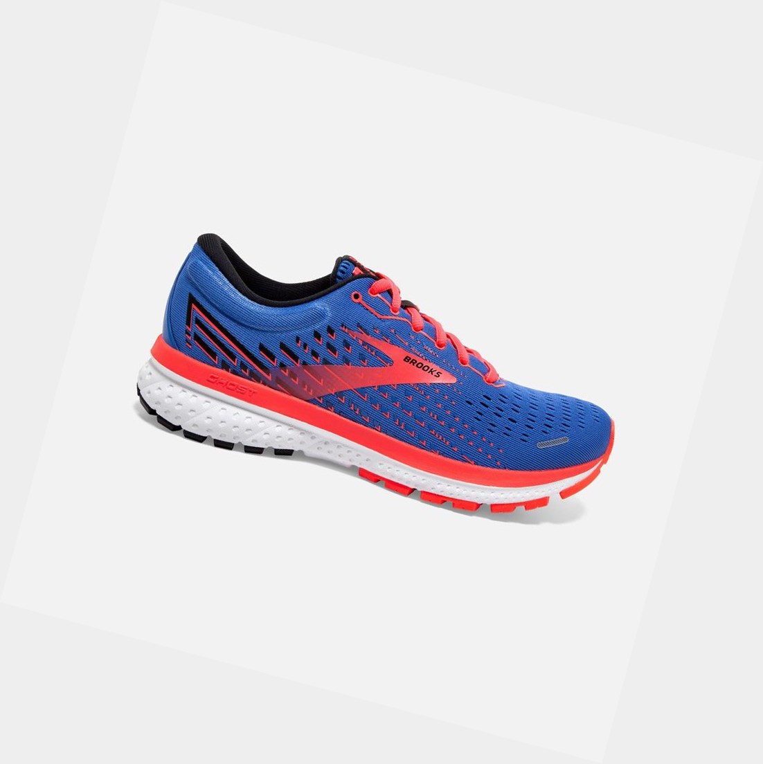 Brooks Ghost 13 Women\'s Road Running Shoes Blue / Coral / White | SEGK-12760