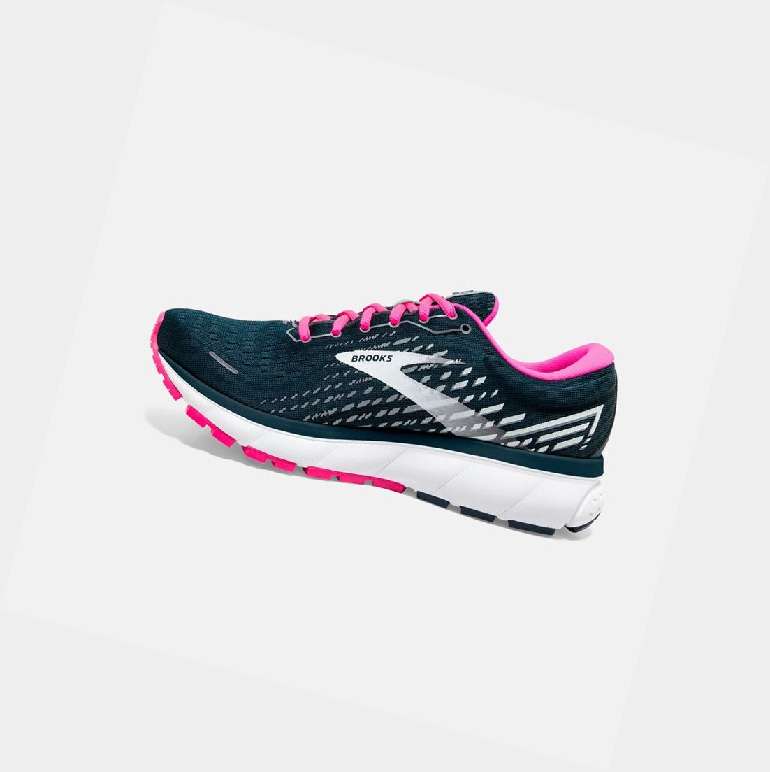 Brooks Ghost 13 Women's Road Running Shoes Reflective Pond / Pink / Ice | VTGH-08956