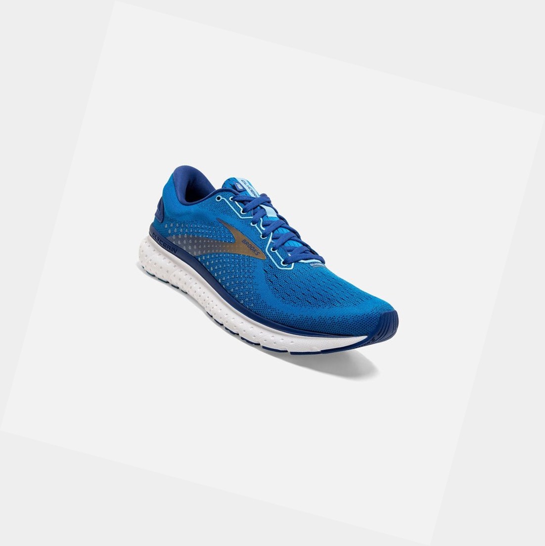Brooks Glycerin 18 Men's Road Running Shoes Blue / Mazarine / Gold | GMQO-93046