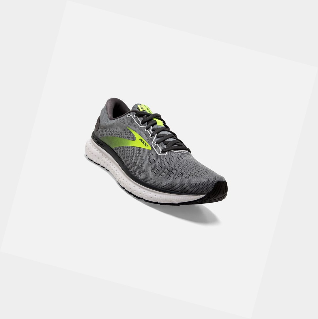 Brooks Glycerin 18 Men's Road Running Shoes Primer Grey / Ebony / Nightlife | LUNQ-59132
