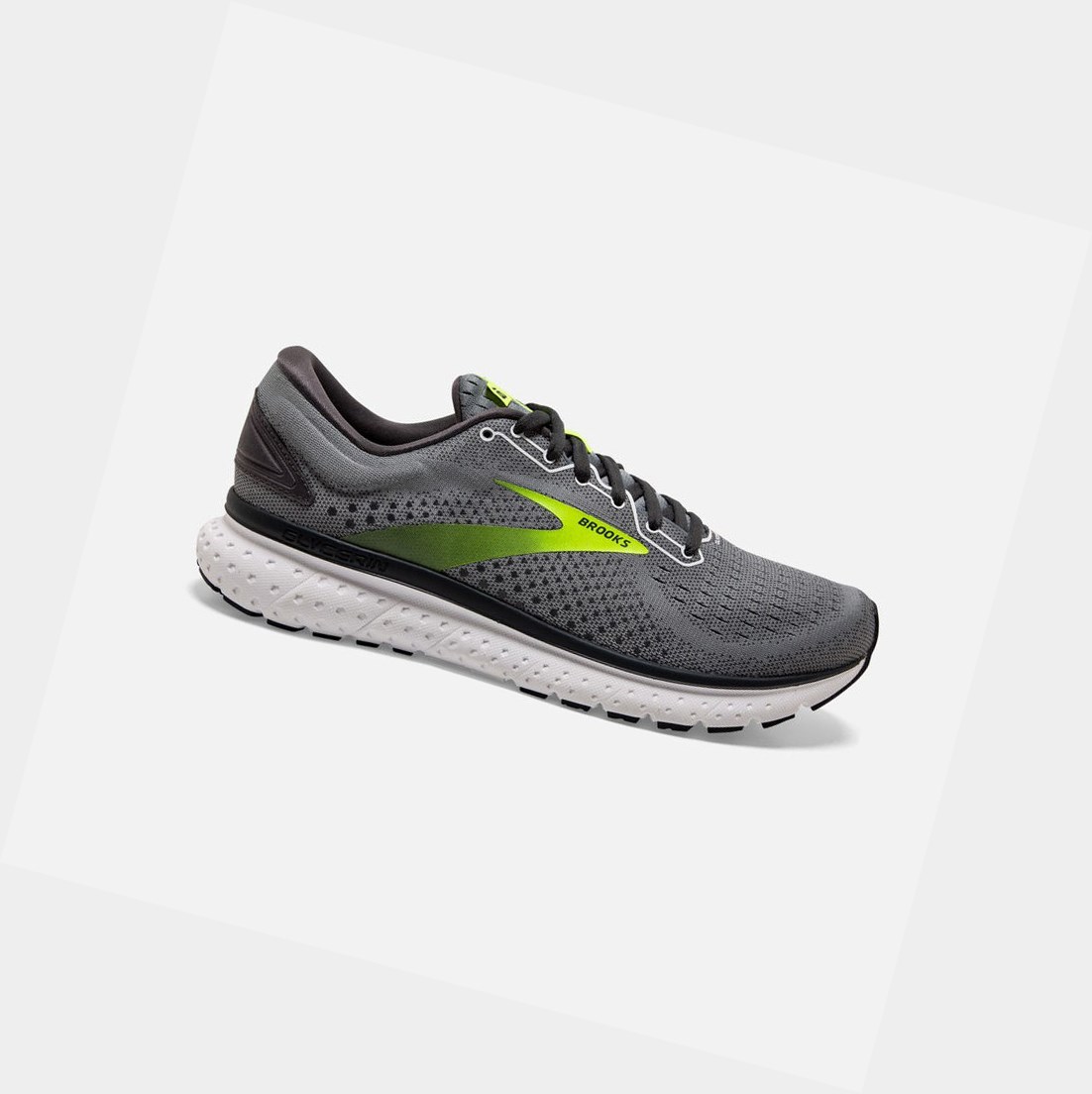Brooks Glycerin 18 Men\'s Road Running Shoes Primer Grey / Ebony / Nightlife | LUNQ-59132