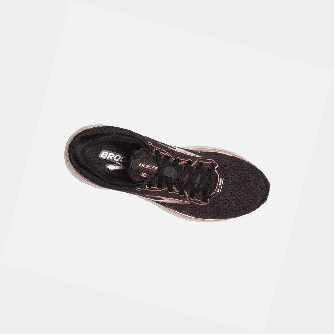 Brooks Glycerin 18 Women's Road Running Shoes Black / Rose Gold / Grey | JKTX-73950