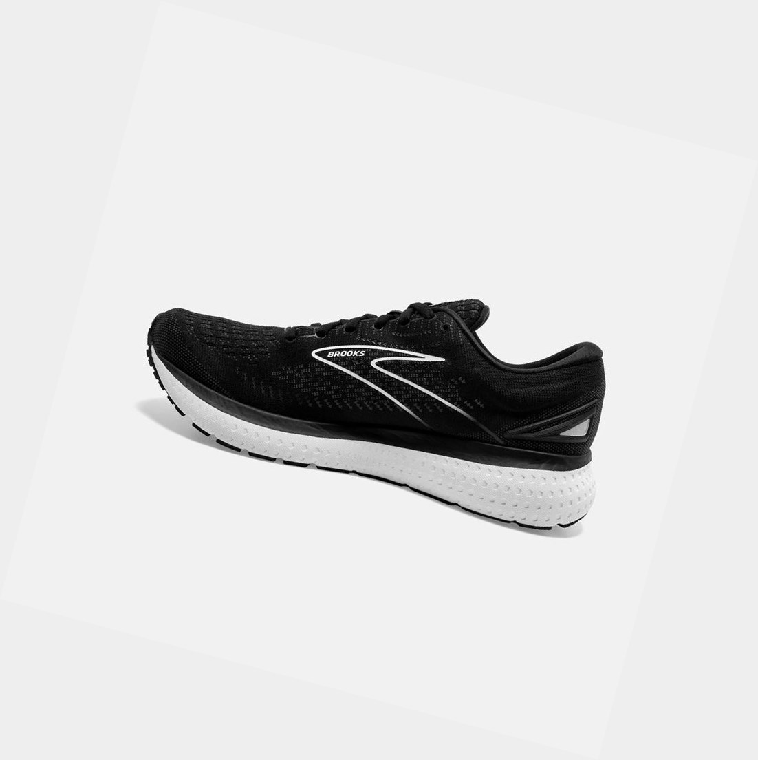 Brooks Glycerin 19 Men's Road Running Shoes Black / White | QZVK-18507