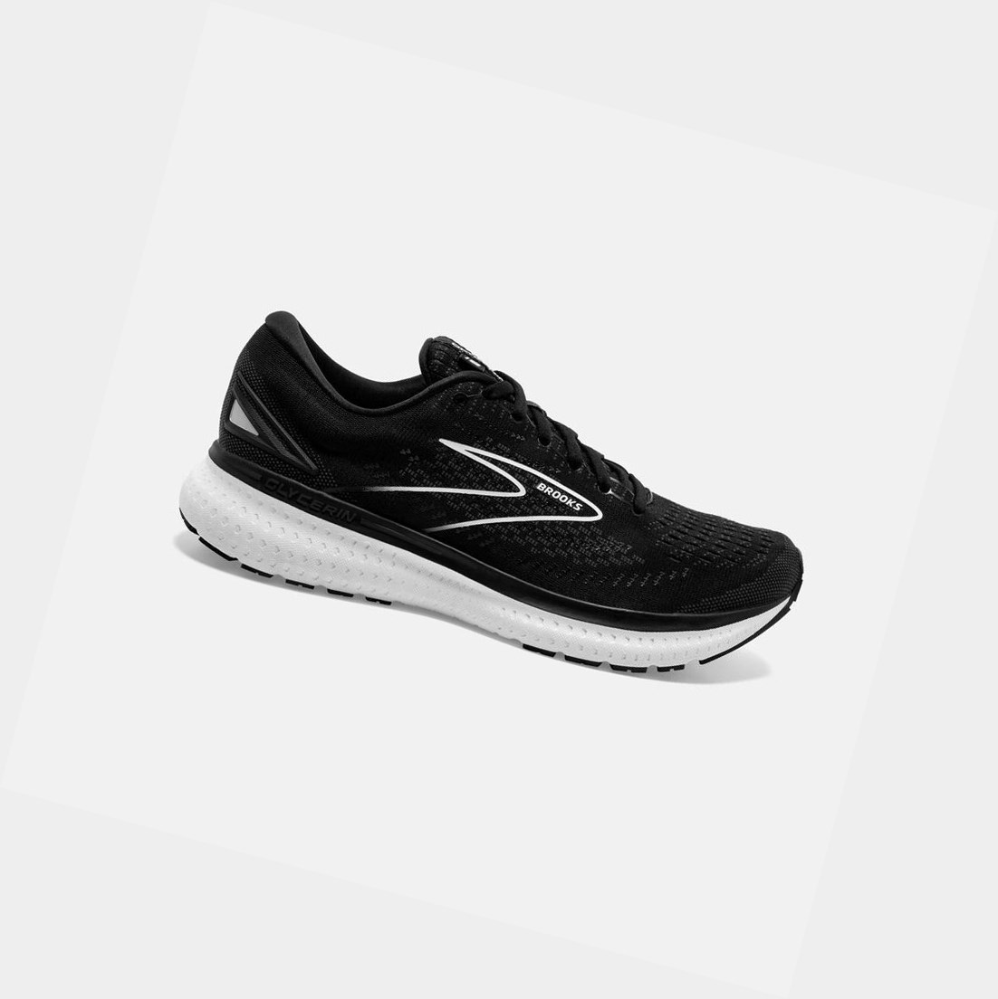 Brooks Glycerin 19 Women\'s Road Running Shoes Black / White | PEVK-03159