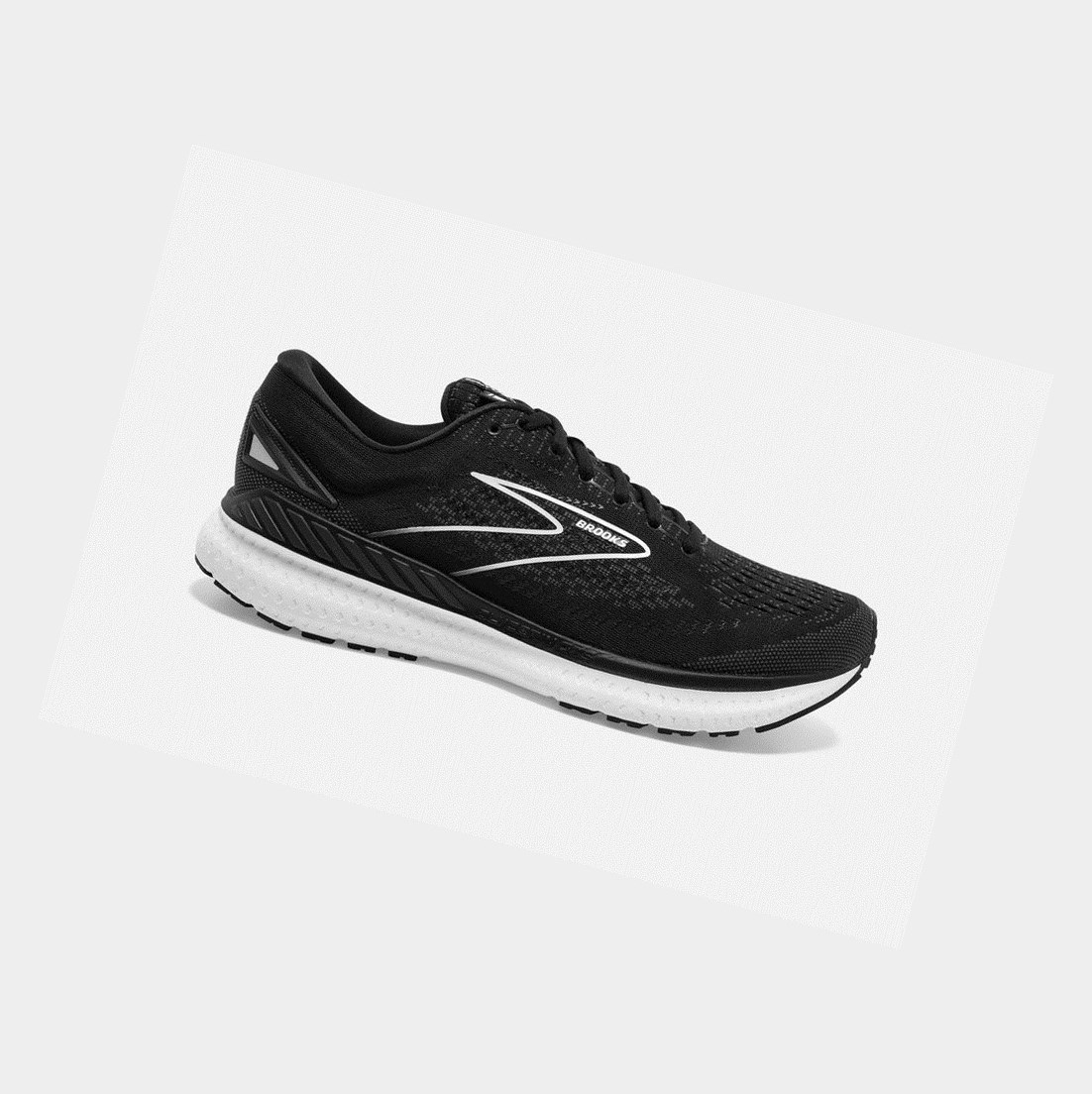 Brooks Glycerin GTS 19 Women\'s Road Running Shoes Black / White | DBSR-38674
